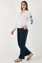 Cotton Balloon Sleeve Regular Fit Floral Embroidered Shirt Shirt 611Go003 - 4