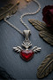 Winged Heart Handcrafted Stainless Steel Chain Women's Necklace
