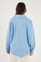 Cotton Oversized Short in the Front and Long in the Back Classic Collar Shirt Shirt 6834985 - 5