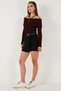 Cotton Blend Relaxed Fit High Waist Mini Length Shorts Skirt Shorts Skirt 611Sr0037 - 5