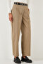 Cotton Relaxed Fit Wide Leg Stitching Detail Belted Pants Trousers 68351208 - 3