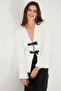 Premium Regular Fit V-Neck Double Belt Plush Cardigan Cardigan 680Hi00112 - 5