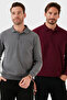 Cotton Blend Regular Fit 2-Pack Polo Neck Sweater Men's Polo Neck Sweater 456223S2