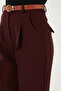 Regular Fit High Waist Straight Leg Belted Trousers Pants 68350938 - 5