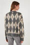 Oversize Fit Crew Neck Argyle Pattern Soft Texture Pullover Sweatshirt 4616223 - 7