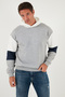 Cotton Relaxed Fit Hooded Inside Fuzzy Soft Ribbed Sweat Men's Sweat 5905299 - 5