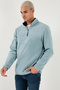 Regular Fit Anti-Pilling Non-Pilling Mock Neck Cold-Proof Fleece-Lined Fleece Men's Pola - 4