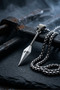 Mythological Warrior Spear Symbol Vintage Handcrafted Stainless Steel Chain Men's Necklace