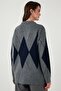 Diamond Patterned Standard Fit Crew Neck Sweater Pullover 4615574 - 7