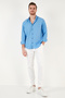 Cotton Regular Fit Buttoned Collar Shirt Men's Shirt Cf20S111871 - 3