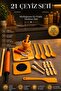 Natural Wood Bamboo 21-Piece Rotating Rolling Pin, Mortar and Pestle, Trivet, Spoon, Ladle, Bamboo Cutting Board Bridal Set - 6