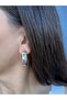 Oval Earrings with Gold Color Eyes - 3