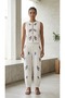 Floral Embroidered Vest and Trousers Set - 4