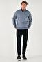 Cotton Regular Fit Half Zipper Stand Collar Sweat Men's Sweat 59052592 - 5