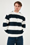 Cotton Striped Regular Fit Crew Neck Sweat Men's Sweat 5905790 - 6