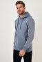 Regular Fit Hooded Kangaroo Pocket Fleece Lined Soft Sherpa Sweat Men's Sweat 5905281 - 6