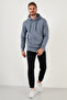 Regular Fit Hooded Kangaroo Pocket Fleece Lined Soft Sherpa Sweat Men's Sweat 5905281 - 4