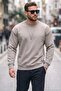 عادية تناسب طاقم الرقبة القطن مشعر من الداخل لينة مضلع العرق الرجال SWEAT5905255