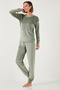 Standard Fit Crew Neck Soft Velvet Pajama Set Pajama Set 6094202 - 2