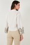 Cotton Embroidered Waist Tied Judge Collar Shirt Shirt 6110097 - 8