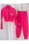 Girls Butterfly Embroidered Crop Tracksuit Set - 2