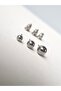3-Piece Silver Color Ball Stud Steel Earrings - 2