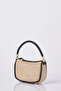 Logo Detailed Hobo Bag Cream-Black - 2