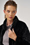 Thick Collar Plush Coat Black - 7