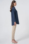 Shirt Collar Basic Poplin Tunic Navy Blue - 6