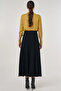 Viscose Knit Skirt with Stitch Detail Black - 4