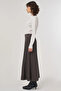 Viscose Knit Skirt with Stitch Detail Anthracite - 3