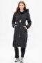 Belted Goose down Filled Coat Black