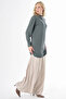 Turtleneck Basic Viscose Knitwear Tunic Mildew Green - 6