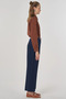 Pocket Detailed Fabric Trousers Navy Blue - 6