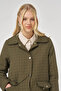 Wide Collar Quilted Jacket Khaki - 6
