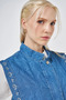 Hotfix Printed Embossed Pattern Vest Indigo - 6