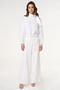 Metal Buckle Detailed Crepe Trousers Optical White