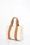 Large Size Canvas Bag Beige-Camel - 2