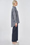 Stripe Pattern Cotton Linen Tunic Dark Navy Blue - 6