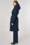 Hooded Detailed Anorak Coat Navy Blue - 3