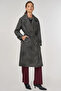 Epaulette Detailed Faux Leather Trench Coat Black - 2