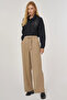 Velvet Trousers with Metal Accessories Mink