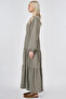 100% Lyocell Waist Detailed Maxi Dress Khaki - 4