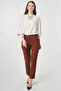 Ironed Basic Fabric Trousers Dark Brown - 2