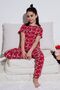 100% Cotton Crew Neck Short Sleeve Pajamas Set Girl's Suit6651004