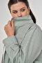 Geometric Pattern Stand Collar Jacket Ice Green - 7