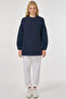 Hotfix Printed Sweatshirt Dark Navy Blue - 2