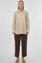 Stripe Pattern Lyocell Tunic Light Gray - 3