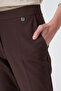 Pocket Detailed Basic Fabric Trousers Dark Brown - 7