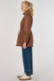 Waist Drawstring Short Coat Light Brown - 4